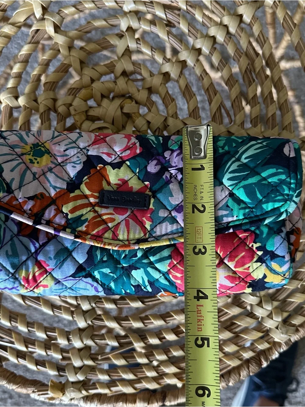 Vera Bradley Teal Floral Quilted Cosmetic Clutch